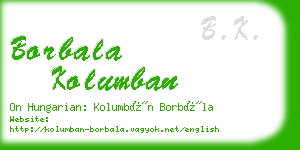 borbala kolumban business card